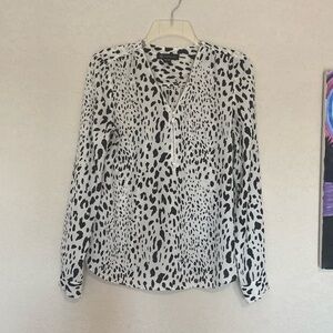 INC LADIES LEOPARD PRINT LONG SLEEVE BLOUSE